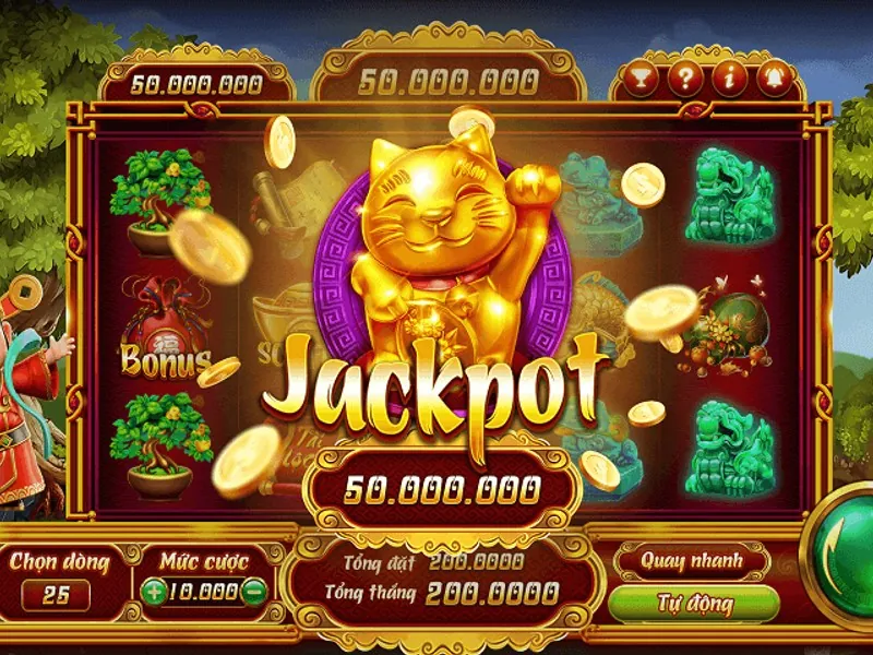Các trò chơi nổ hũ (slots) đa dạng với đồ họa sống động và cơ hội trúng Jackpot lớn